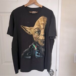 Star Wars Mens Mad Engine Return of the Jedi Yoda Black Graphic Print Size XL